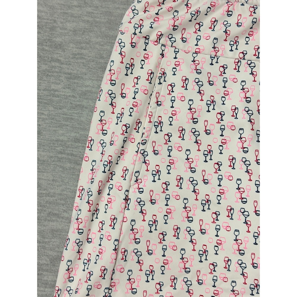 SanSoleil UV 50 Golf Skort Womens XS White Wine Glass Print Athletic Navy Pink - Picture 11 of 13